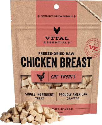Freeze Dried Cat Treats, Chicken Breast, Single Ingredient, 1oz