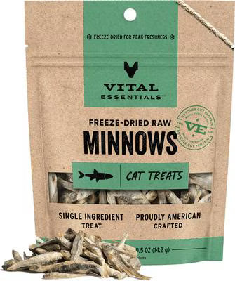 Freeze Dried Cat Treats, Minnows, Single Ingredient, 0.5oz