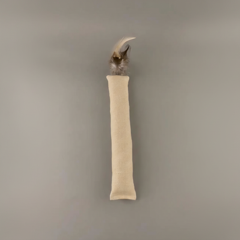 Hemp Fabric & Feather Kicker Toy