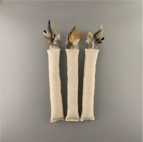 Hemp Fabric & Feather Kicker Toy