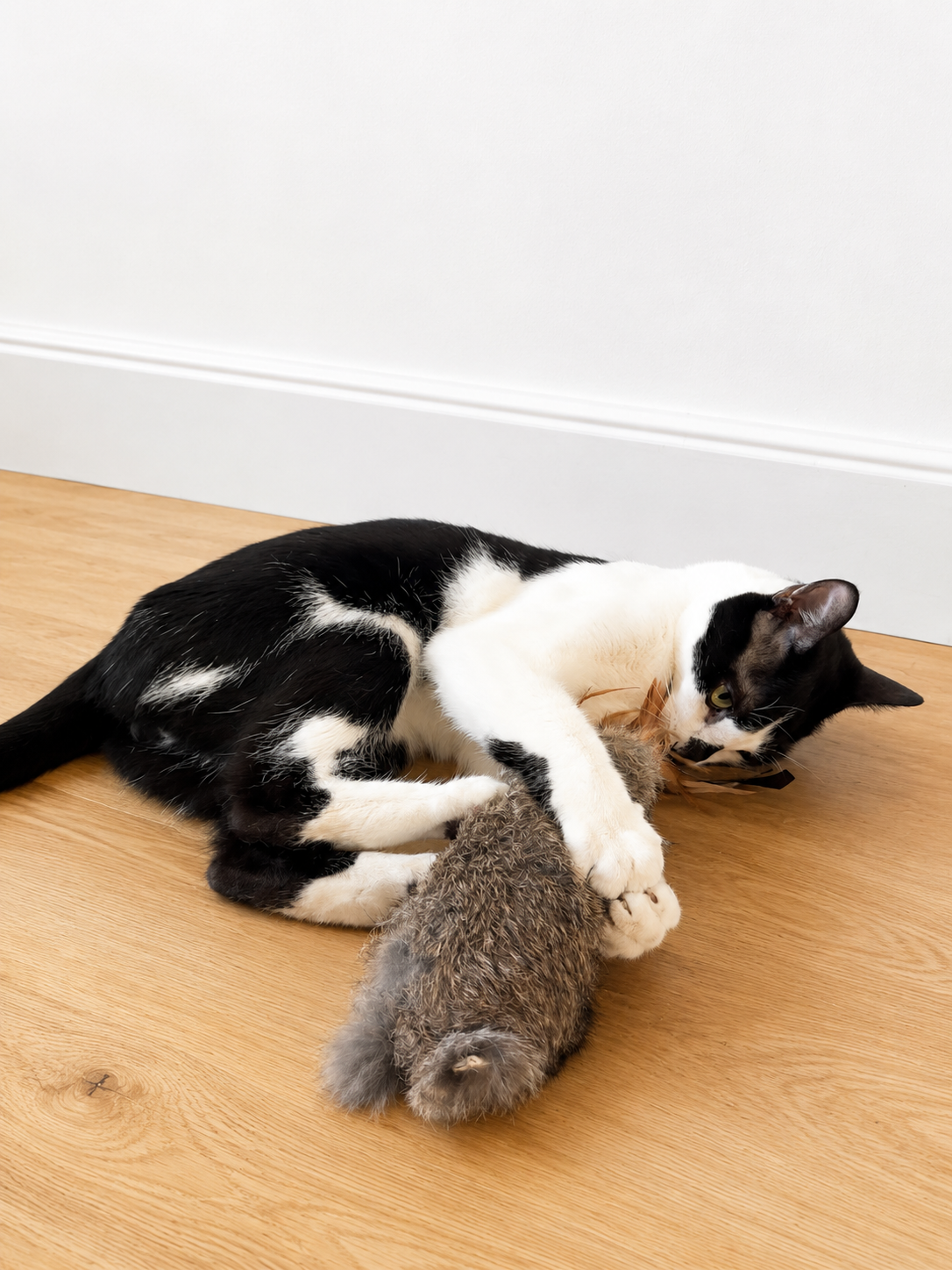 Rabbit Fur and Feathers Cat Kicker Toy