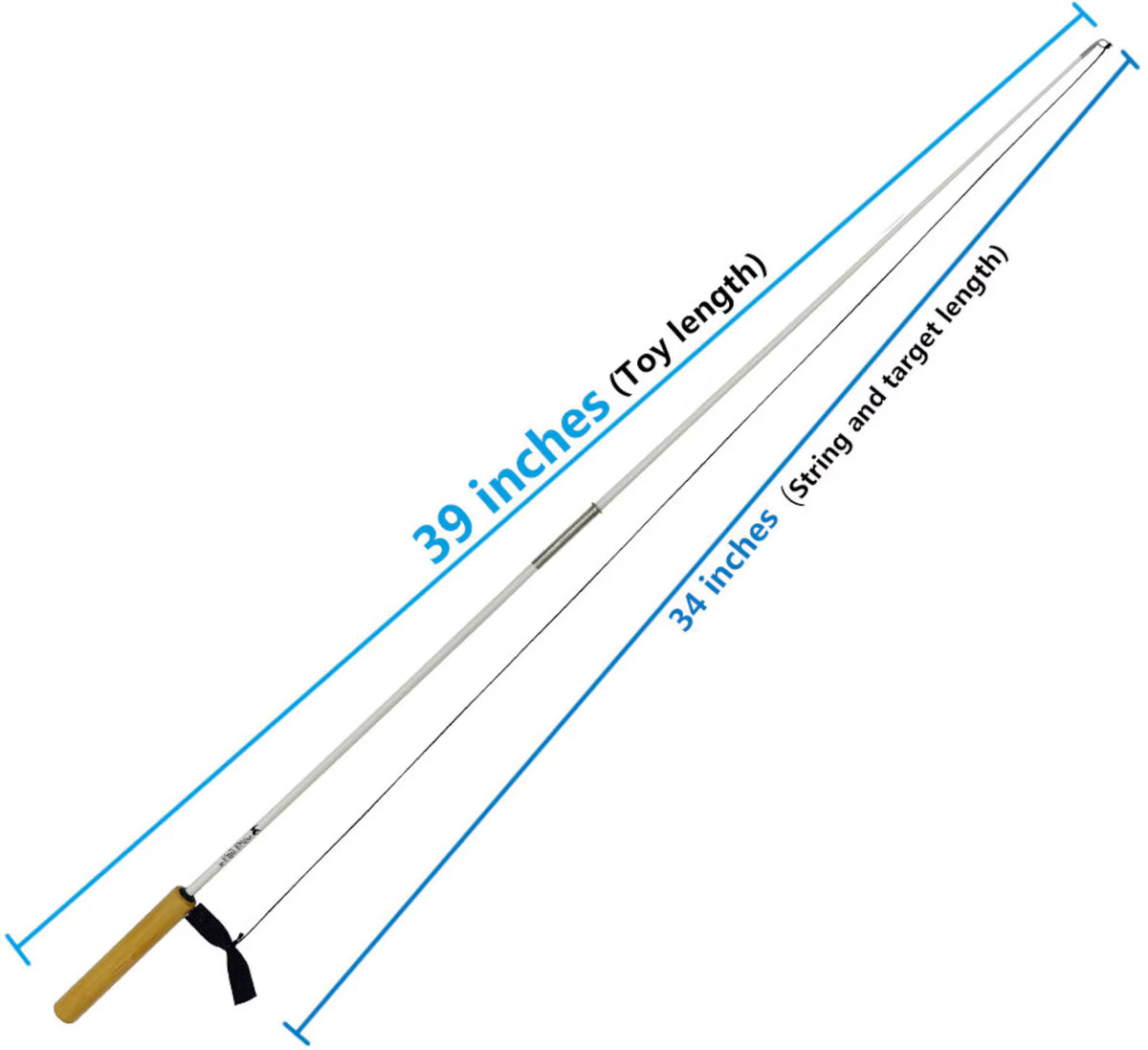 The Kitty Kaster 2-Piece 39" Premium Cat Toy Wand, Certified Denim
