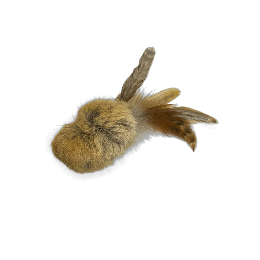 Dead Rabbit Cat Toy Birbit, Rabbit Fur and Feathers Cat Toy – For Paws Collective, Brooklyn, NY