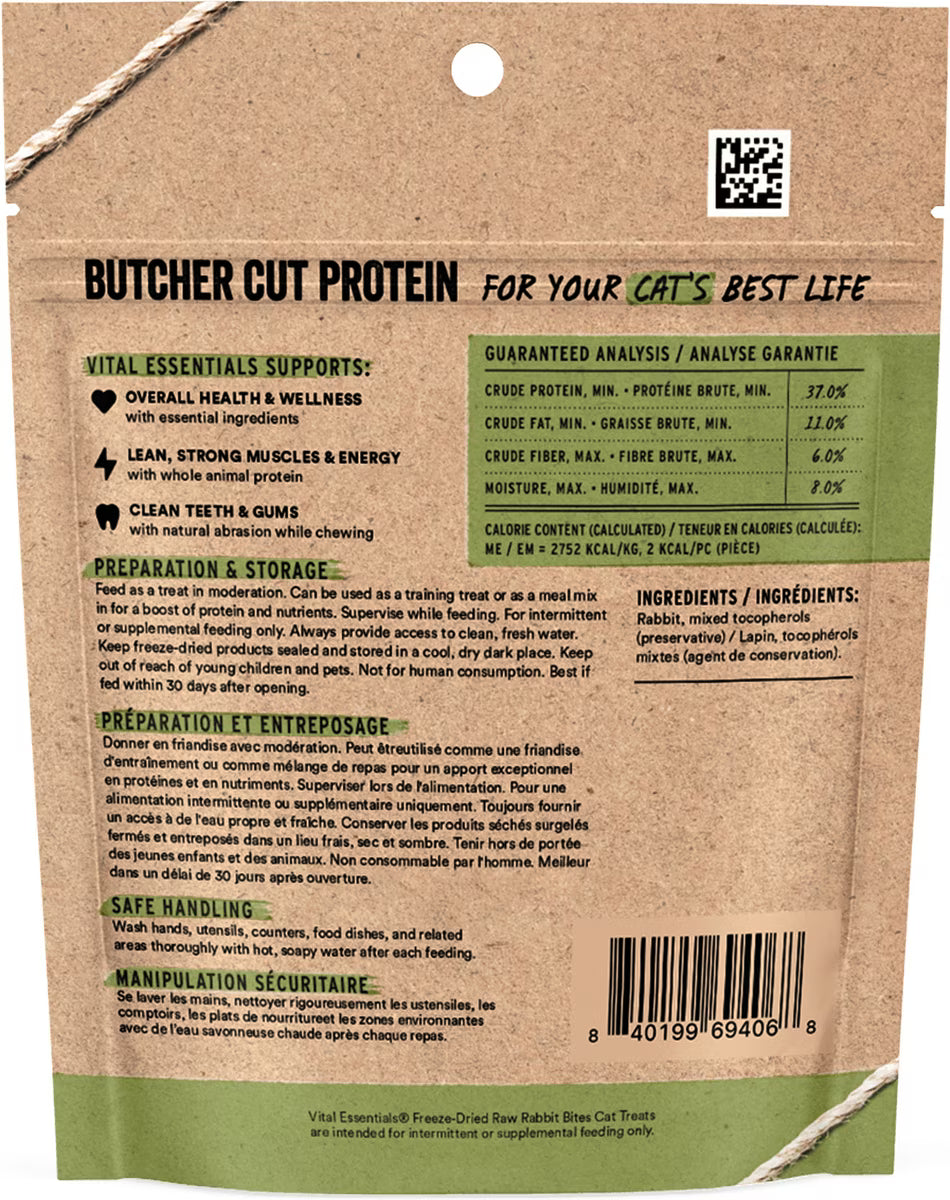 Freeze Dried Cat Treats, Rabbit, Single Protein, 0.9oz