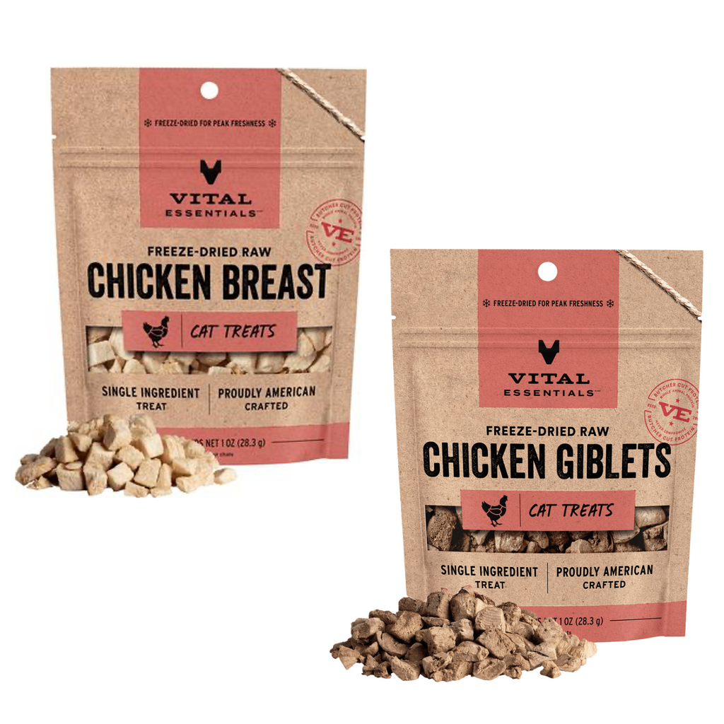 Freeze Dried Cat Treats, Chicken Breast and Giblets Variety
