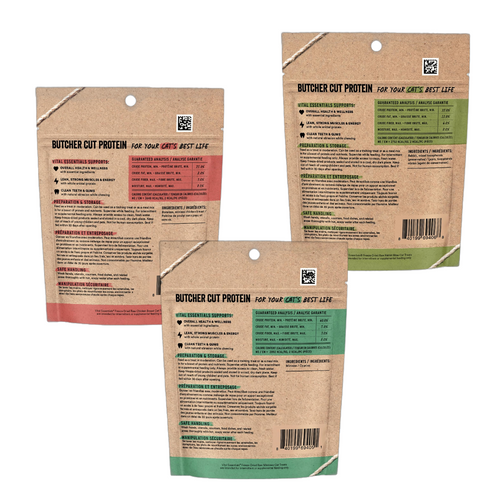 Freeze Dried Cat Treats, Chicken Breast, Rabbit, and Minnows Variety