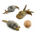 Rabbit Fur Cat Toy Collection, 4ct